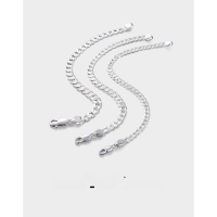 wholesale S925 sterling silver lightweight luxury unisex hip-hop bracelet, versatile Chopard chain flat Cuban chain-5MM bracelet about 4.4g&gt;[S925 silver]