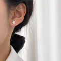 wholesale S925 sterling silver sweet five-petal flower drop glue threaded stud earrings, minimalist and stylish ins-inspired accessory M04927-0-1
