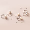 wholesale S925 silver small and fresh short pearl ear hooks, petite and elegant Korean-style stud earrings G7541-0-0