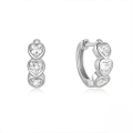 wholesale 925 Sterling Silver Heart-shaped Zircon-accented Ear Hoop Clasp Earrings For Women,ins。-0-3