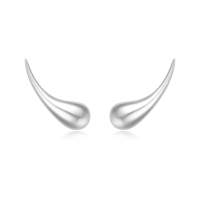 wholesale 925 Sterling Silver Metal Polished Minimalist Teardrop Earrings, Popular In Europe And The Us, Creative And Stylish Ins Earrings-Platinum 925 silver