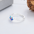 wholesale S925 Silver Yun Chao Xuan Fashion Minimalist Resin Enamel Peace Lock Ethnic Style Versatile Trendy Ring-0-2