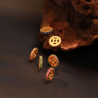 wholesale Metal material first: 925 ancient silver gold-plated with zirconia inlaid spacer beads, spacers, gaskets, hand-woven bracelet accessories, jewelry parts-White zircon spacer