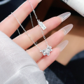 wholesale S990 Silver Korean-style Carousel Necklace for Women, Luxe and Elegant, with Micro-paved Zircon and Coin Pendant, Versatile Collarbone Chain-0-3