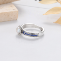 wholesale S925 Silver Retro Thai Silver Enamel Epoxy Resin Thai Jing Blue Pearl Vintage Light Luxury Trendy Open Ring-0-4