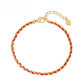 wholesale 10K Gold New Style Red Rope Bracelet for Women, Minimalist Woven Small Luxury Style Side Chain Anklet-0-0