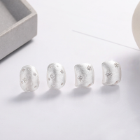 wholesale S925 Sterling Silver Star and Moon Frosted Stud Earrings for Healing Piercings, Niche Luxury Earrings Factory Direct-Model YQR536A: Approximately 4.9 grams  925 silver