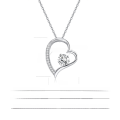 wholesale S925 Sterling Silver Cross-Border Hot-Selling Heart Necklace for Women, European and American Fashion Minimalist Diamond-Inlaid Gift Moissanite Heart Pendant-0-2
