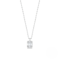 wholesale S925 Sterling Silver Square Pendant Zircon Inlaid Elegant Commuter Collarbone Necklaceins-0-4