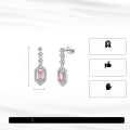 wholesale S925 Sterling Silver Geometric Design Pink Zircon Earrings Women's New High-end Ear Jewelry-0-1
