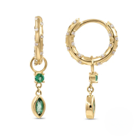 wholesale S925 Sterling Silver Geometric Marquise Zircon Pearl Pendant Hoop Earrings, Popular Exaggerated Fun Ins Style-Gold-Style 1 925 Silver