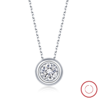 wholesale S925 Sterling Silver Cloud-Pull Jewelry Bubble Round Pendant Necklace, Eternal Love Collarbone Chain-Platinum, 6.5 zircon, weight: 2.46g
