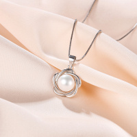 wholesale S925 Sterling Silver Korean Sweet Creative Floral Clavicle Necklace with Freshwater Pearl Pendant for Women Wholesale-Freshwater Pearl Pendant - Without Chain 925 Silver