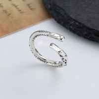 wholesale S925 Sterling Silver Creative Irregular Twisted Graffiti Open Ring, Mobius Style Index Finger Ring-509J/approx. 5.7g Adjustable opening