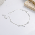 wholesale S925 Sterling Silver Trendy Korean Japanese Minimalist Hollow Heart Bead Double Layer Bracelet for Women, Versatile Ins Style Accessory-0-0