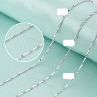 wholesale S925 Silver Source Factory Accessory Fashion Women's Elegant Necklace Simple Collarbone Chain Step-Up Chain-0.8 BBK-16 inches 925 silver