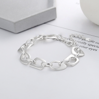 wholesale S925 Sterling Silver Heavy Duty Geometric Bracelet Trendy Punk Style Disco Unique Minimalist Accessory-210SM/approx. 18g 925 silver