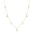wholesale 925 Sterling Silver Ins Style Star Diamond Layered Women's Choker Necklace, Small and Advanced-0-5