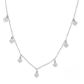 wholesale S925 Sterling Silver Four-Leaf Clover Paved Diamond Layering Choker Necklace-0-5