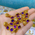 wholesale S925 silver gold-plated natural amethyst accessories, DIY handmade spacer beads, new semi-finished necklace and bracelet charms-0-1