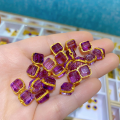 wholesale S925 silver gold-plated natural amethyst accessories, DIY handmade spacer beads, new semi-finished necklace and bracelet charms-0-3