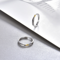 wholesale S925 Sterling Silver Light Luxury Niche Couple Moebius Ring Set, Adjustable Open Ring for Valentine's Day-0-1