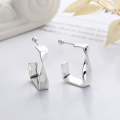wholesale S925 Sterling Silver Yunchaoxuan European and American Cross-Border Minimalist Geometric Irregular Twist Design Trendy Versatile Earrings-0-1