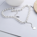 wholesale S925 Sterling Silver Retro Multi-Layer Stackable English Letter Korean Style Minimalist Versatile Sweater Chain Necklace-0-7