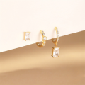 wholesale S925 Sterling Silver Geometric Earring Set With Zircons, Three-piece Stud And Hoop Collection For Women-0-3