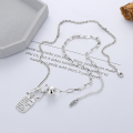 wholesale S925 Sterling Silver Korean Style Ins Trendy Creative Geometric Sphere Imitation Pendant OT Clasp Collarbone Necklace-0-1