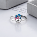 wholesale S925 Sterling Silver New Year of The Rabbit Playful and Cute Drip Glue Bow Bunny Ring in a Fresh and Adorable Style-0-1