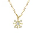 wholesale 10k Gold Moissanite Snowflake Necklace, Christmas Limited Japanese Retro Light Luxury Style-0-0