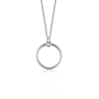 wholesale Metal 925 Sterling Silver Geometric Circle Ins Style Minimalist High-End Pendant Necklace for Women Wholesale-White Gold-Earrings 925 Silver
