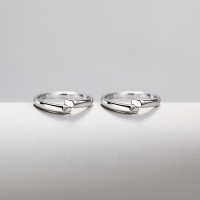 wholesale S925 Sterling Silver Maker Match Couple Rings, Open-Ended Minimalist Love Without Borders Niche Valentine's Day Gift-Perfect Match Couple Ring (Women's Price)  Adjustable Opening