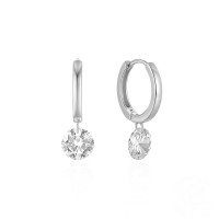 wholesale S925 Sterling Silver Single Zircon Ear Cuff, Korean Style Minimalist Earring With A Luxurious And Advanced Feel-Platinum 925 silver