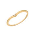 wholesale 10K gold V-shaped versatile thin ring with natural South African diamonds to flatter your hand, simple and versatile-0-0