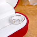 wholesale 925 Sterling Silver Pearl Ring Women, Small Niche Design, High-End Sense, Light Luxury, Ins Minimalist Style, Openable Fashion Personality Ring-0-0