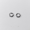 wholesale S925 Sterling Silver Hexagonal Ear Clasp Earrings for Women, Korean Style Fashion Geometric Minimalist Polygon Ear Hoop G9927-0-2