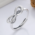 wholesale S925 Sterling Silver Bow Line Double Layer Hollow Out Ring Fresh Sweet Japanese Korean Style Design Index Finger Ring-0-0