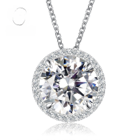 wholesale 925 Silver Jewelry New Style D Color White Diamond Pendant 110 High Carbon Diamond Collarbone Chain Minimalist Women's Necklace 38+5-N068 White Diamond &gt;925 Silver