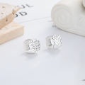 wholesale S925 Sterling Silver European and American Cross-Border Creative Faceted Square Ear Clasp Geometric Elegant Trendy Earrings for Women-0-0
