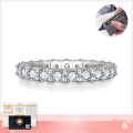wholesale S925 silver plated with 18K white gold, new luxury full diamond round 30mm moissanite women's wedding eternity ring-0-0