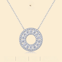 wholesale S925 Silver Necklace Moissanite Pendant Fashion Choker Accessory Gift Source Spot Wholesale-Moissanite