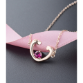 wholesale S925 Sterling Silver Minimalist Heart Pendant Necklace for Women Korean Style Zircon Inlaid Creative Collarbone Chain Wholesale Drop Shipping-0-2