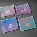wholesale Metal material A4 cartoon transparent file bag with premium pull-tab document holder, PP plastic office student storage stationery pouch-0-6
