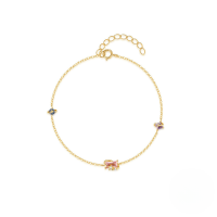 wholesale 925 Sterling Silver Ins Style Candy Starry Sky Series Colorful Zircon Versatile Bracelet, Popular In Europe And America, Summer Exclusive, Niche And High-end-Gold 925 silver