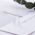 wholesale S925 Sterling Silver Cross-Border Best-Selling Wishbone Necklace, Minimalist Geometric Necklace for Women, European and American Creative Design Factory Wholesale-0-0