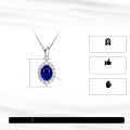 wholesale S925 Sterling Silver Jewelry, Yunchian Luxury Extra Sparkling Zircon Necklace, Elegant Vintage Blue Gemstone Necklace-0-4