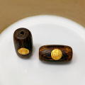 wholesale S925 gold-plated silver natural agarwood spacer beads barrel beads tri-way connector accessories DIY handmade unfinished bracelet necklace stringing ornaments-0-10