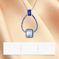 wholesale S925 Silver Vintage-Style Long Pendant Necklace with Natural Topaz Gemstone-0-3